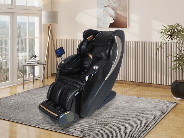 Luxe massagestoel zero gravity - dual-manipulators - zwart/blauw - afbeelding 1 van  15