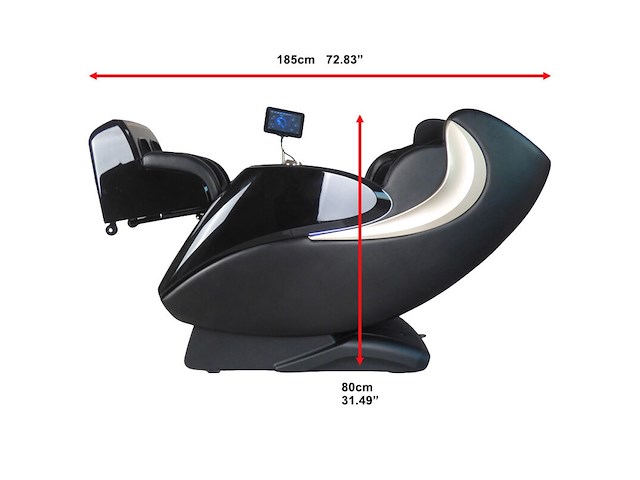 Luxe massagestoel zero gravity - dual-manipulators - zwart/blauw - afbeelding 15 van  15