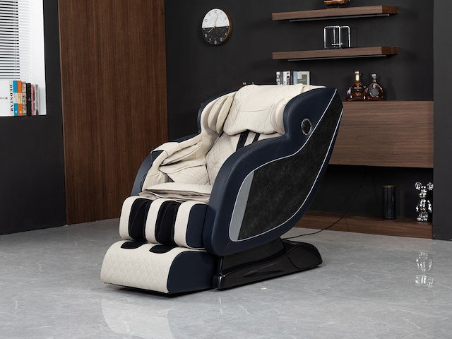 Luxe massagestoel zero gravity - wit / blauw - afbeelding 14 van  21