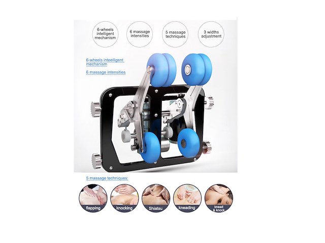 Luxe massagestoel zero gravity - wit / blauw - afbeelding 12 van  20