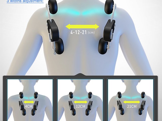 Luxe massagestoel zero gravity - wit / blauw - afbeelding 14 van  20