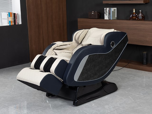 Luxe massagestoel zero gravity - wit / blauw - afbeelding 17 van  20