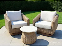 Luxe schommelstoel set aluminium met weersbestendige kussens - 80x80x75cm - afbeelding 1 van  1