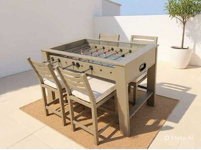 Luxe tuinset aluminium voetbaltafel 145x80x100cm - afbeelding 1 van  1