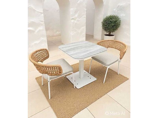 Luxe tuinset bistroset aluminium 70x70x75cm - afbeelding 1 van  1