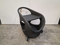 Luxury lounge - wicker serveer trolley alabama zwart - afbeelding 1 van  5