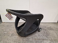 Luxury lounge - wicker serveer trolley alabama zwart - afbeelding 2 van  5