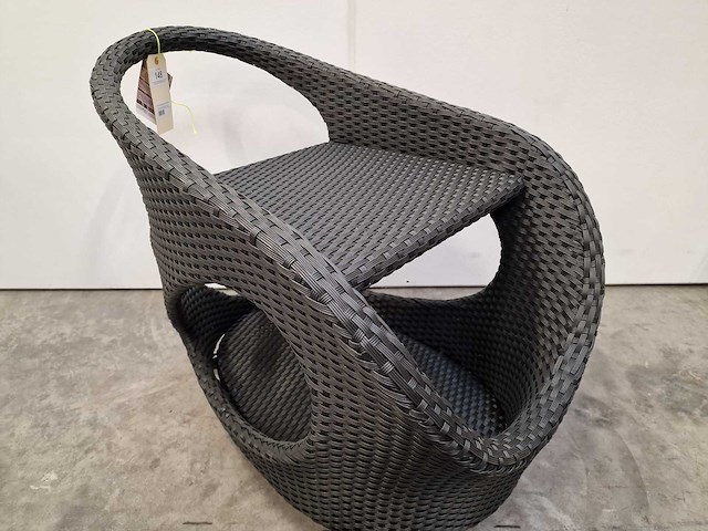 Luxury lounge - wicker serveer trolley alabama zwart - afbeelding 4 van  5