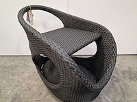 Luxury lounge - wicker serveer trolley alabama zwart - afbeelding 4 van  5