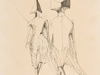 Lynn russell chadwick (1914-2003), untitled, 1976, ink drawing on paper