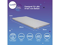 M line wave topper 80 x 210 cm koud schuim matras topper, optimale ondersteuning en ademendheid - afbeelding 2 van  6