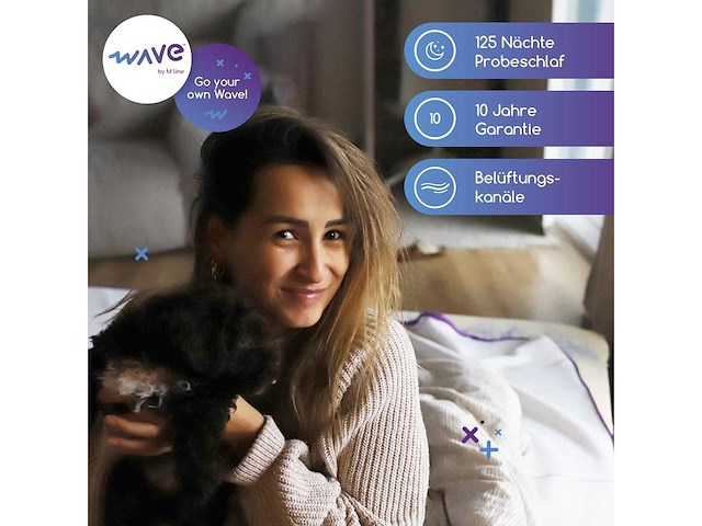 M line wave topper 80 x 210 cm koud schuim matras topper, optimale ondersteuning en ademendheid - afbeelding 5 van  6