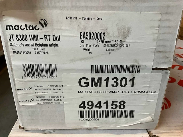 Mactac jt 8300 wm/cg-rt dot soft calendered monomeric pvc film (6x) - afbeelding 4 van  7