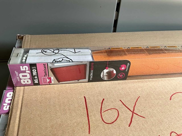 Madeco mini roll rolgordijn lichtdoorlatend 80,5 x 150 cm hoog oranje (16x) - afbeelding 2 van  5