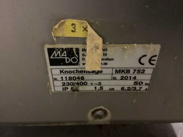 Mado mkb 752 vleeszaagmachine - afbeelding 3 van  3
