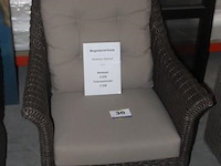 Madoera fauteuil inclusief 2 kussens taupe - uitvoering- colonial - afbeelding 1 van  1