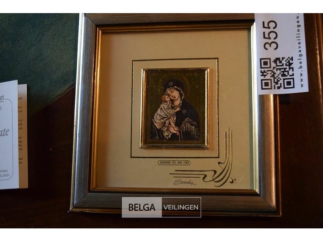 Madonna del don gold art miniature met certificaat - afbeelding 1 van  3
