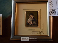 Madonna del don gold art miniature met certificaat - afbeelding 1 van  3