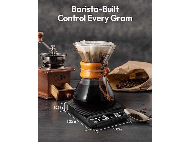 Maestri house koffieweegschaal met timer - afbeelding 2 van  7