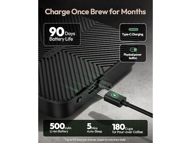 Maestri house koffieweegschaal met timer - afbeelding 3 van  7