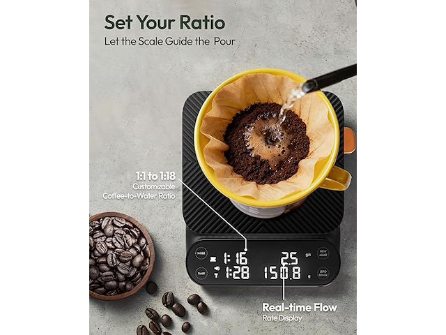 Maestri house koffieweegschaal met timer - afbeelding 5 van  7