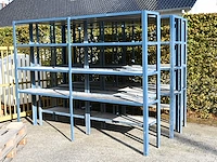 Magazijnrek blauw metaal - afbeelding 1 van  2
