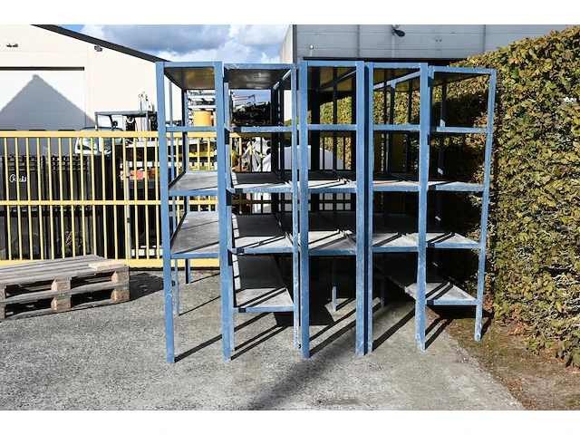 Magazijnrek blauw metaal - afbeelding 1 van  2