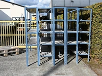 Magazijnrek blauw metaal - afbeelding 1 van  2