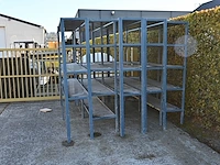 Magazijnrek blauw metaal - afbeelding 1 van  2