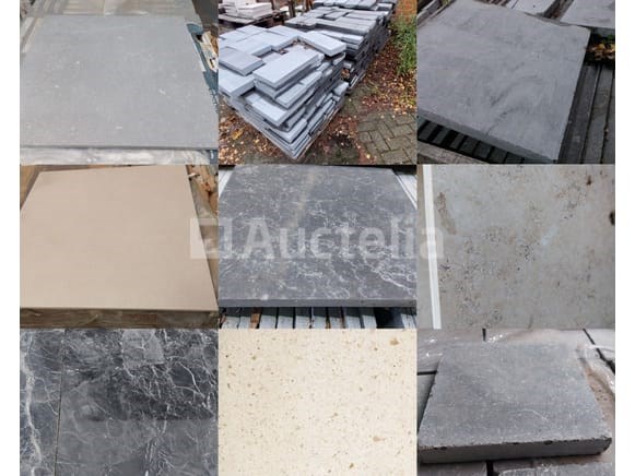 Magazijnverkoop blauwe belgische steen, spaanse marmer, c'otte d'este italiaanse keramische tegels