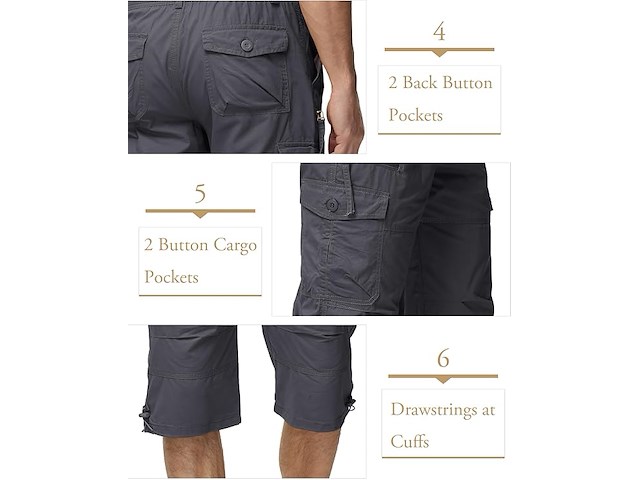 Magcomsen heren cargo shorts - afbeelding 3 van  6