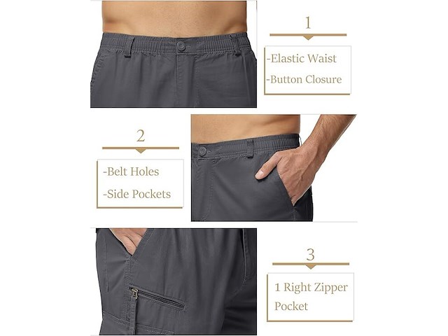 Magcomsen heren cargo shorts - afbeelding 3 van  3
