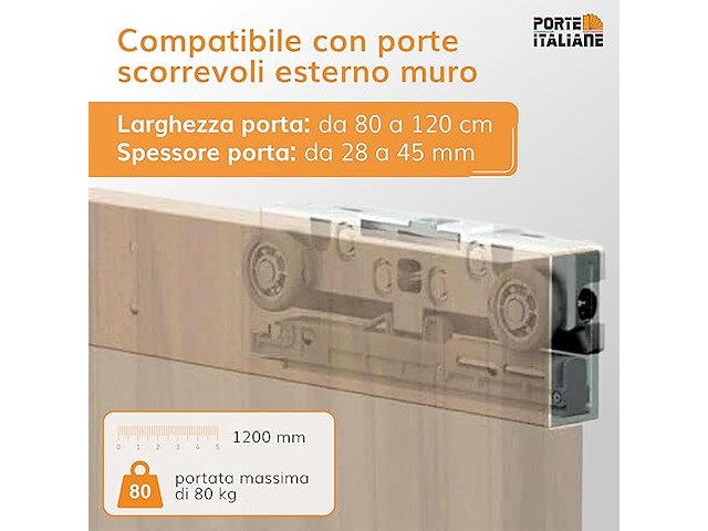 Magical 1200 onzichtbare externe rail voor wandschuifdeur - afbeelding 2 van  5
