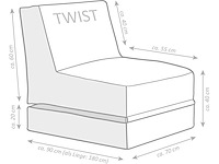 Magma heimtex pouf scuba twist, kaki - afbeelding 7 van  7