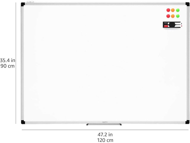 Magnetisch whiteboard met penbak, droog wissen 120 x 90 - afbeelding 3 van  5