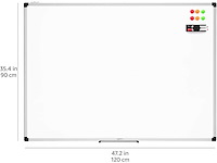 Magnetisch whiteboard met penbak, droog wissen 120 x 90 - afbeelding 3 van  5