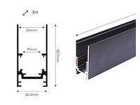 Magnetische opbouwrail 20mm 48v - 2 meter (x6) - afbeelding 1 van  1