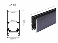Magnetische rail in opbouw 20mm 48v - 3 meter (x3) - afbeelding 6 van  6