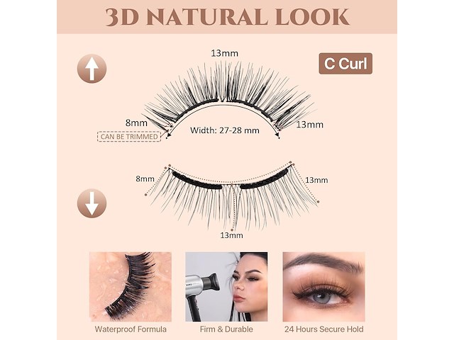 Magnetische wimpers, 2 paar - afbeelding 2 van  6