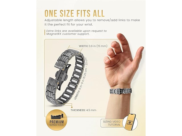 Magnetrx® magnetische armbanden voor mannen - afbeelding 5 van  6