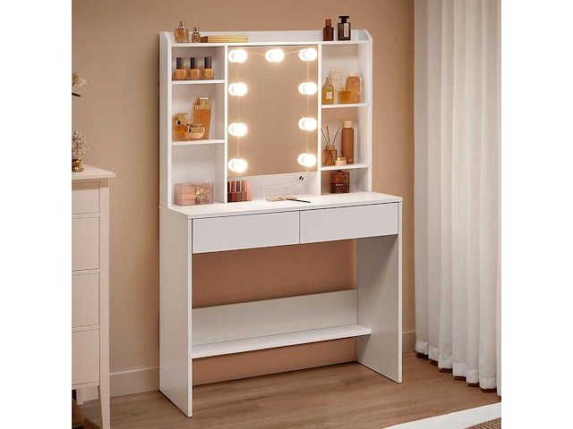 Make-up tafel met led-verlichting, 3 tonen en instelbare helderheid - afbeelding 1 van  4