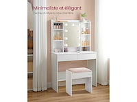 Make-up tafel met led-verlichting, 3 tonen en instelbare helderheid - afbeelding 4 van  4