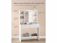 Make-up tafel met led-verlichting, 3 tonen en instelbare helderheid - afbeelding 4 van  6