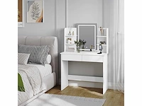 Make-up tafel met spiegel en led-lamp, make-up tafel 2 usb-poorten