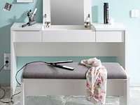 Make-uptafel alizée 125cm 2 lades & 1 deur - wit - afbeelding 4 van  5