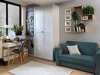 Make-uptafel vayen 85cm 1 lade - lichte eikdecor/ wit - afbeelding 7 van  8