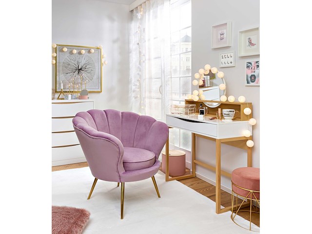 Make-uptafel vayen 85cm 1 lade - lichte eikdecor/ wit - afbeelding 8 van  8