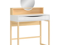 Make-uptafel vayen 85cm 1 lade - lichte eikdecor/ wit - afbeelding 4 van  8