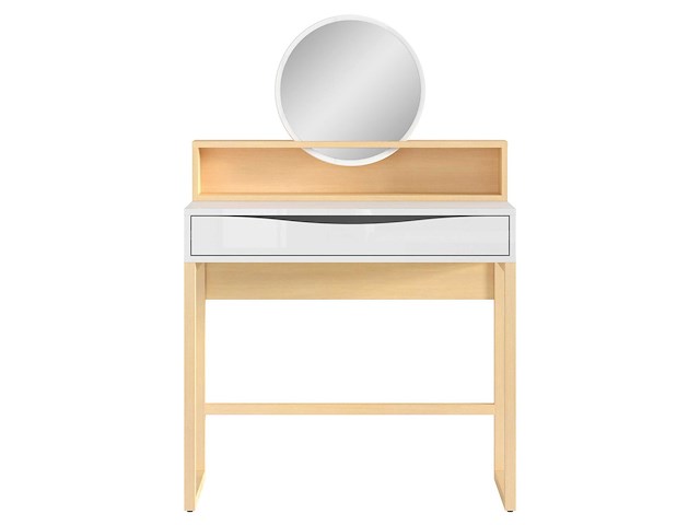 Make-uptafel vayen 85cm 1 lade - lichte eikdecor/ wit - afbeelding 5 van  8