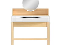 Make-uptafel vayen 85cm 1 lade - lichte eikdecor/ wit - afbeelding 5 van  8